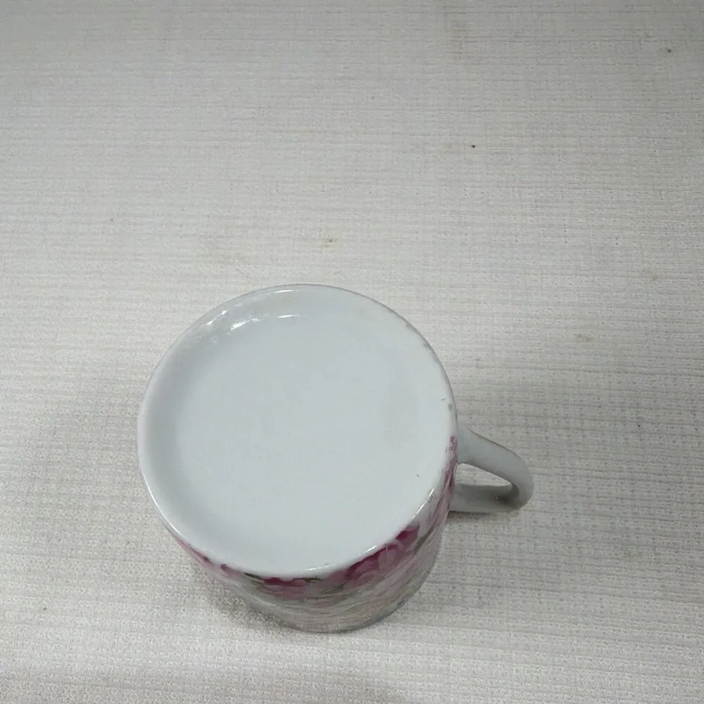 Vtg Royal Crown Sussex Bouquet Demitasse Cup - Floral Chintz Pink Roses Japan